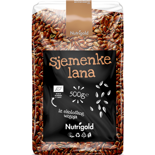  Nutrigold Sjemenke lana 500g ORGANSKE slika 1