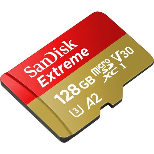 SanDisk Extreme microSDXC 128GB + SD Adapter 190MB/s & 90MB/s A2 C10 V30 UHS-I U3 slika 2