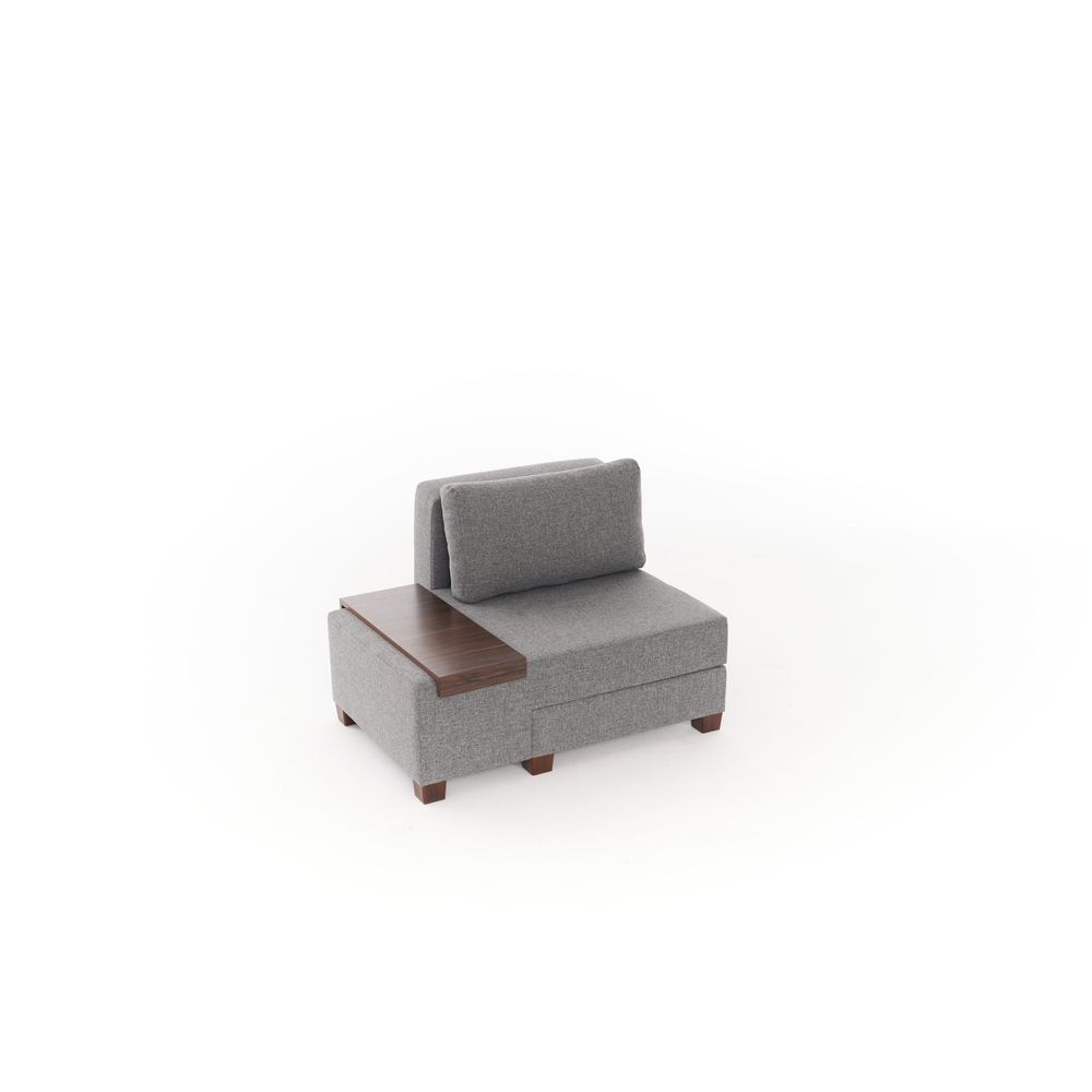 Perenna Linen Left - Sivi Sofa-Krevet sa Jednim Sjedištem slika 5