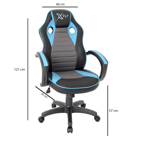 XFly - Plava Crna Gaming Stolica slika 2