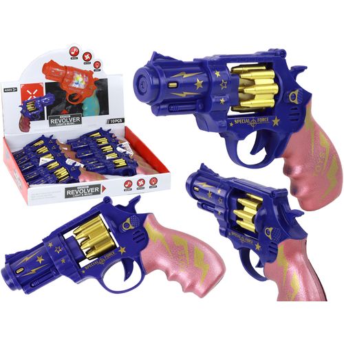 Plavo - ružičasti revolver, oružje, zvukovi svjetla slika 1