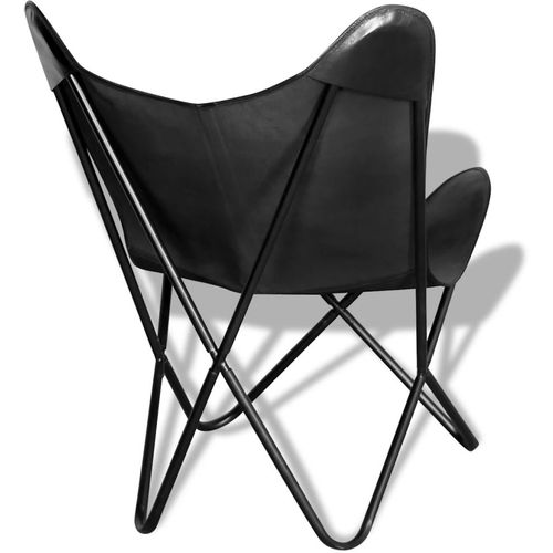 Butterfly stolica od prave kože crna slika 13