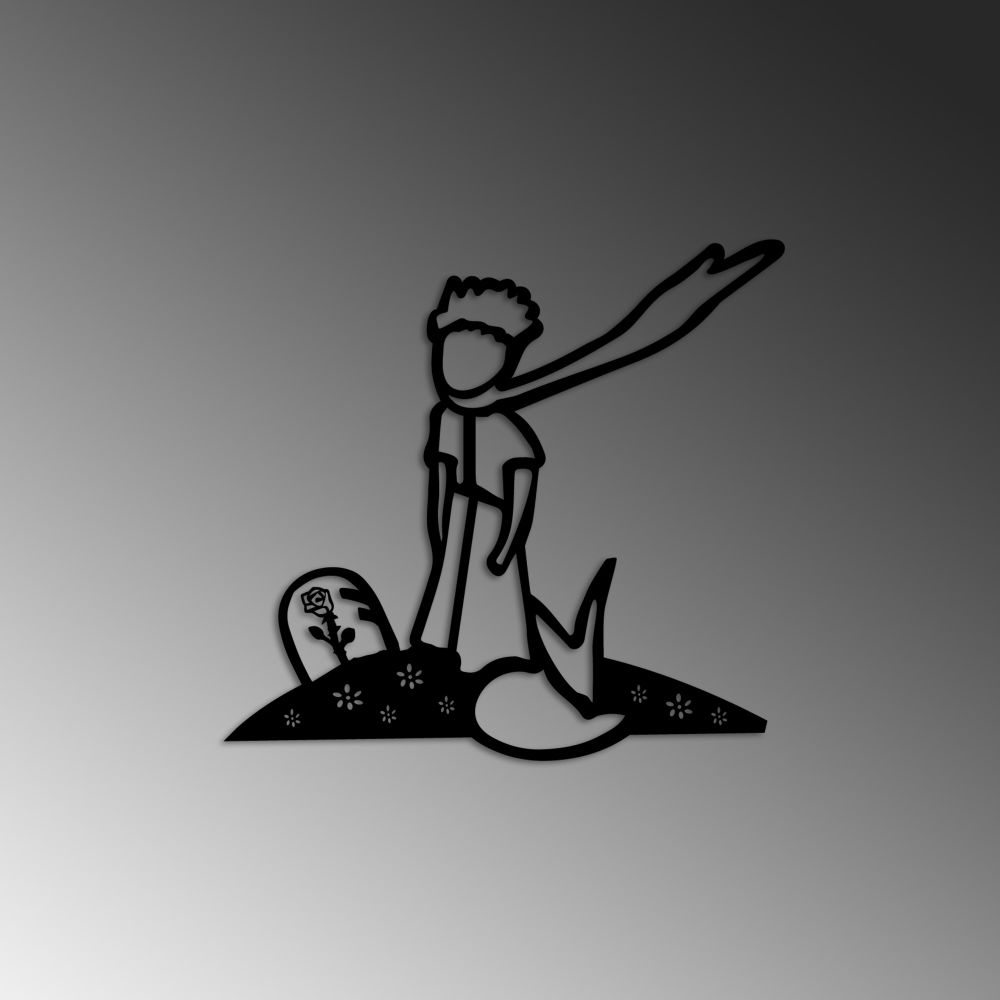 Decorative metal wall accessory The Little Prince 3, colour: black slika 4