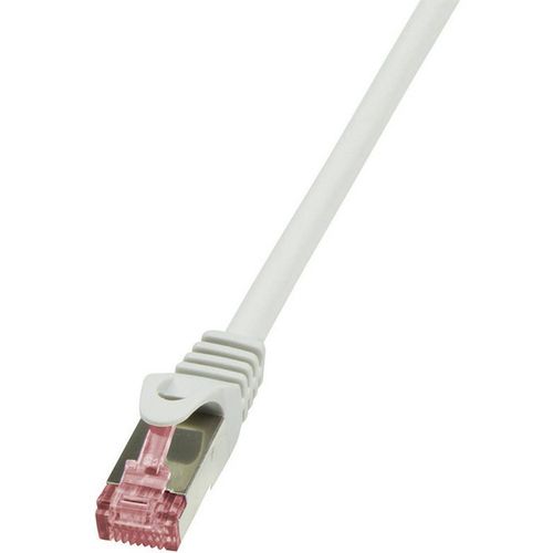 LogiLink CQ2052S RJ45 mrežni kabel, Patch kabel cat 6 S/FTP 2.00 m siva vatrostalan, sa zaštitom za nosić 1 St. slika 1