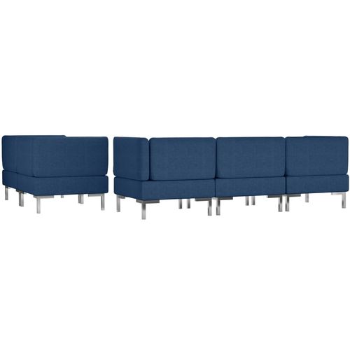 5-dijelni set sofa od tkanine plavi slika 11