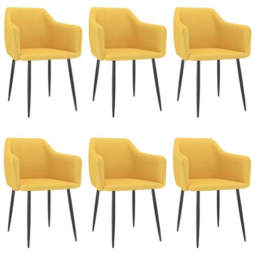 Blagovaonske stolice od tkanine 6 kom žute slika 1