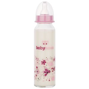 BABY NOVA Staklena flašica za bebu 0m+ 240ml, Pink