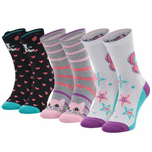 Skechers 3ppk girls casual fancy unicorn socks sk41063-1000