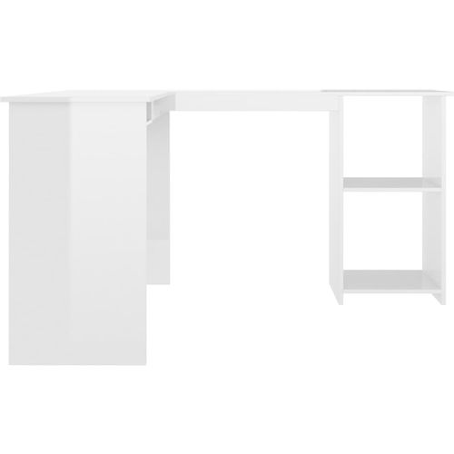Kutni radni stol visoki sjaj bijeli 120 x 140 x 75 cm iverica slika 33