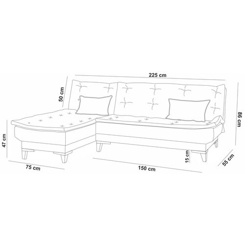 Atelier Del Sofa Kutna garnitura, Santo Left - Cream slika 9