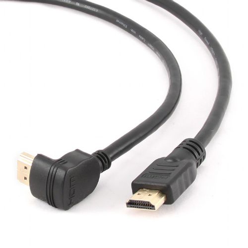 Gembird CC-HDMI490-10 MONITOR Cable, High Speed HDMI 4K with Ethernet, HDMI/HDMI M/M, Gold Plated, 90 degrees angled connector, 3m slika 1