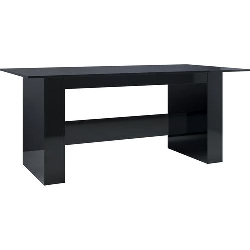 Blagovaonski stol visoki sjaj crni 180 x 90 x 76 cm od iverice slika 37