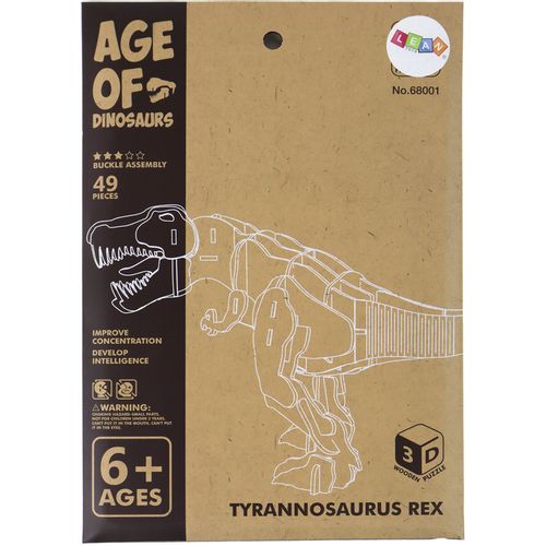 3D drvena slagalica T-Rex 22 elemenata slika 4