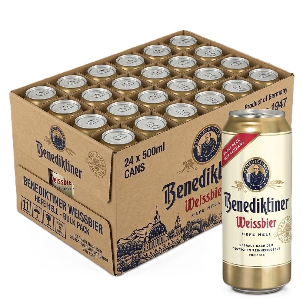 Benediktiner Weissbier pivo limenka 5,4% 500ml x 24 kom  slika 1