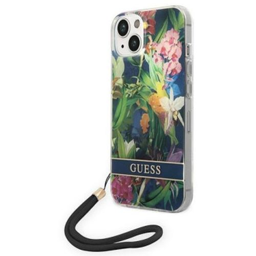 GUESS Futrola za iPhone 14 Blue Flower Cord slika 1