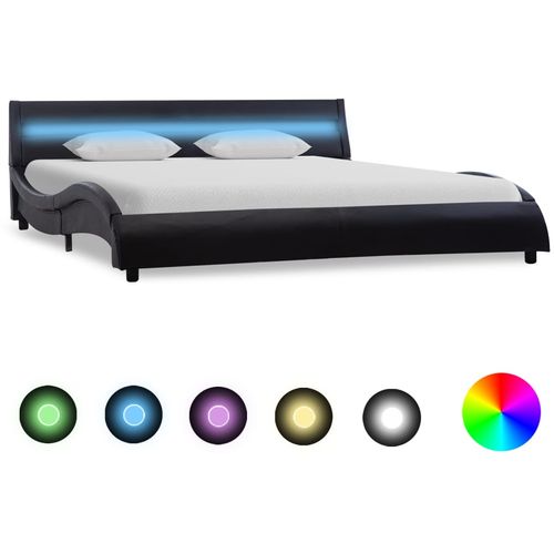 Okvir za krevet od umjetne kože s LED svjetlom crni 140x200 cm slika 10