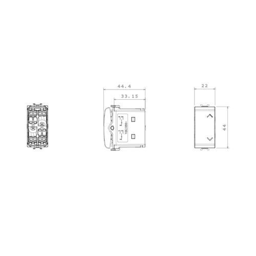 GEWISS  Chorus, taster 16A, 1M, crni GW12131 slika 2