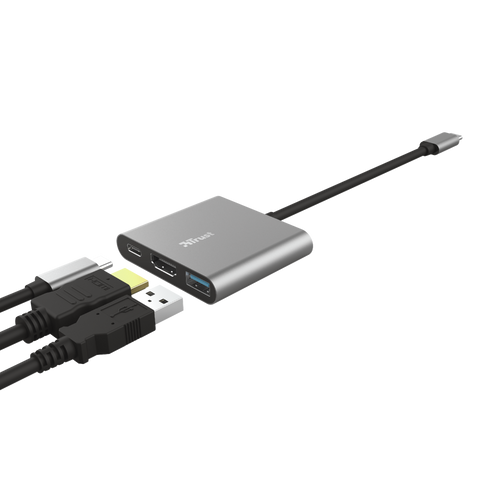 Adapter TRUST DALYX USBC/3in1/Aluminjum/siva slika 1