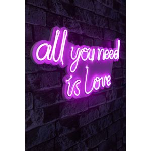 Wallity All You Need is Love - Pink Dekorativno Plastično Led Osvetljenje