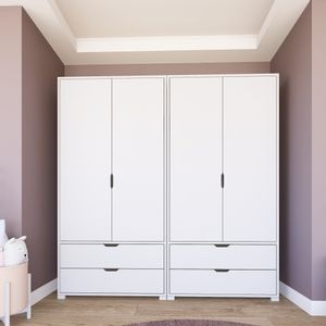 Duru 1600-022 Matte White Wardrobe