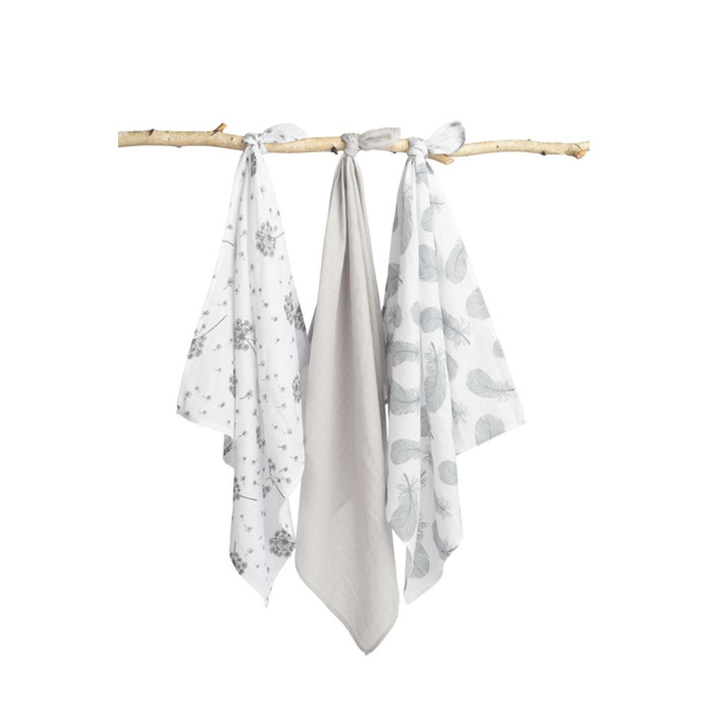 Muslin pelene 3 kom – sivo slika 3