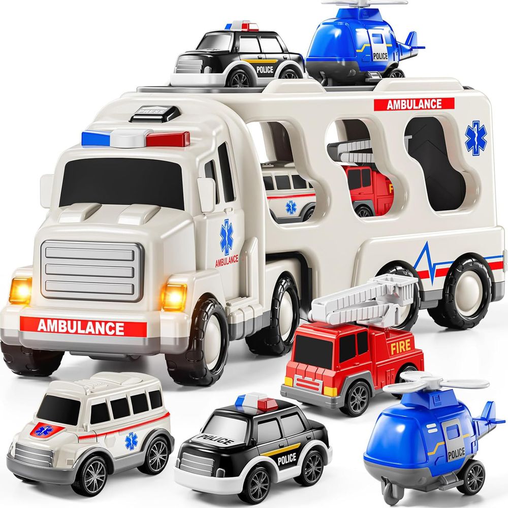 Woopie road tegljač set od 5 automobila - hitna pomoć slika 3