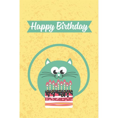 (VK 134) Happy birthday - Mačka sa tortom slika 1