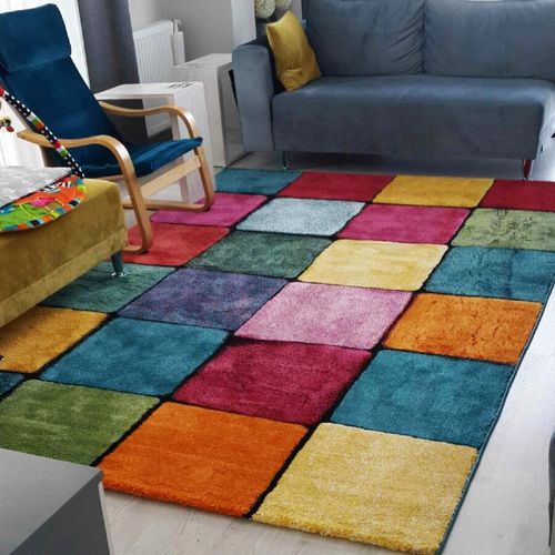 Renkli Kare Multicolor Carpet (120 x 170) slika 1