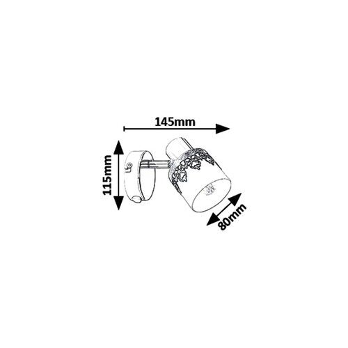 Rabalux Lacey spot E14 MAX 40W crna/bela/hrom slika 2