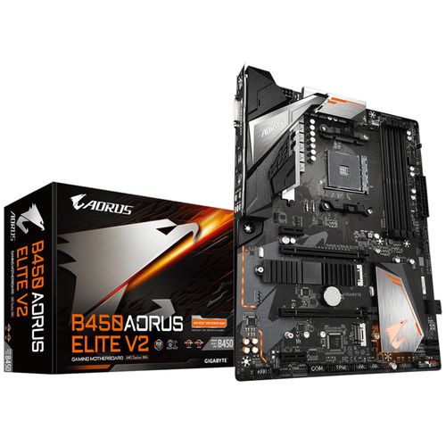 Gigabyte MB B450 AORUS ELITEV2 1.2, AMD B450; AM4;4xDDR4; DVI, HDMI; RAID; ATX slika 1