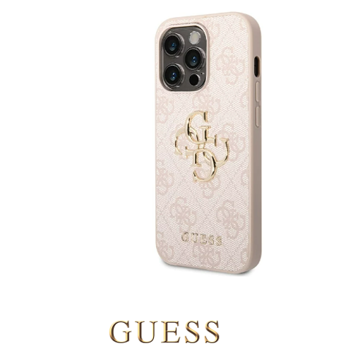 GUESS maska za iPhone 15 Pro LEATHER 4G METAL LOGO PINK slika 2