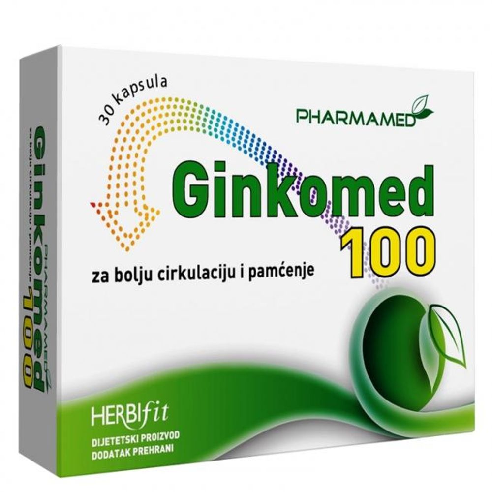 GINKOMED 100 PHARMAMED - Dodatak Prehrani za Bolju Cirkulaciju i Pamćenje slika 1