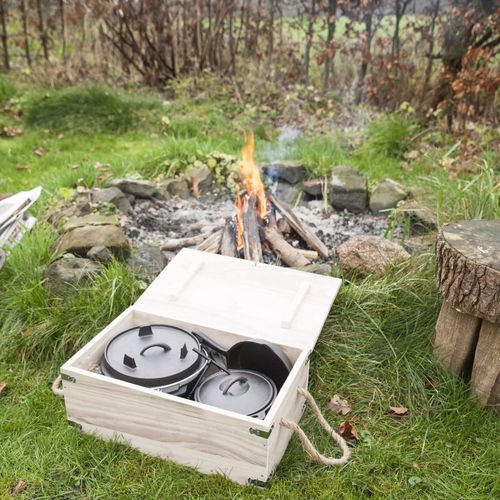 Esschert Design 7-dijelni set za kuhanje na logorskoj vatri crni FF240 slika 5