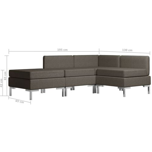 4-dijelni set sofa od tkanine smeđe-sivi slika 16