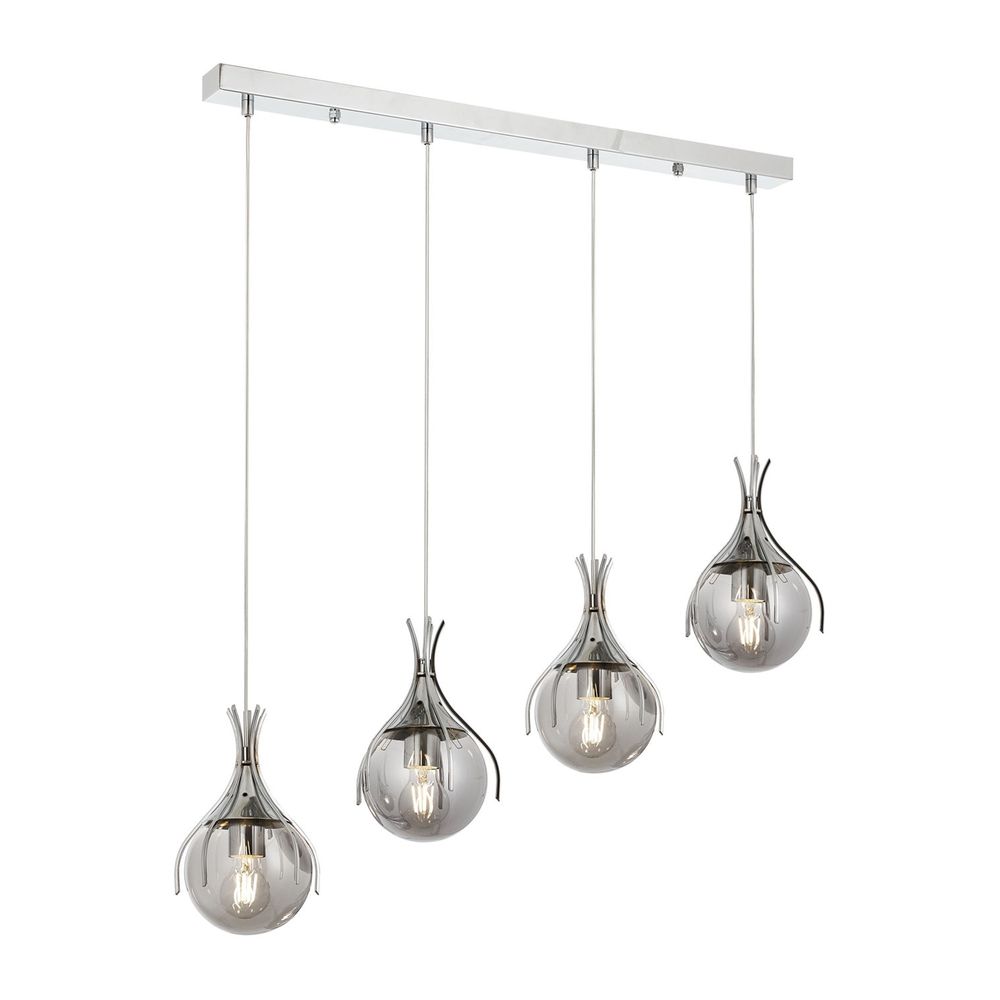 Luster AV-1766-4KY Chrome sa Staklenim Kapama slika 2