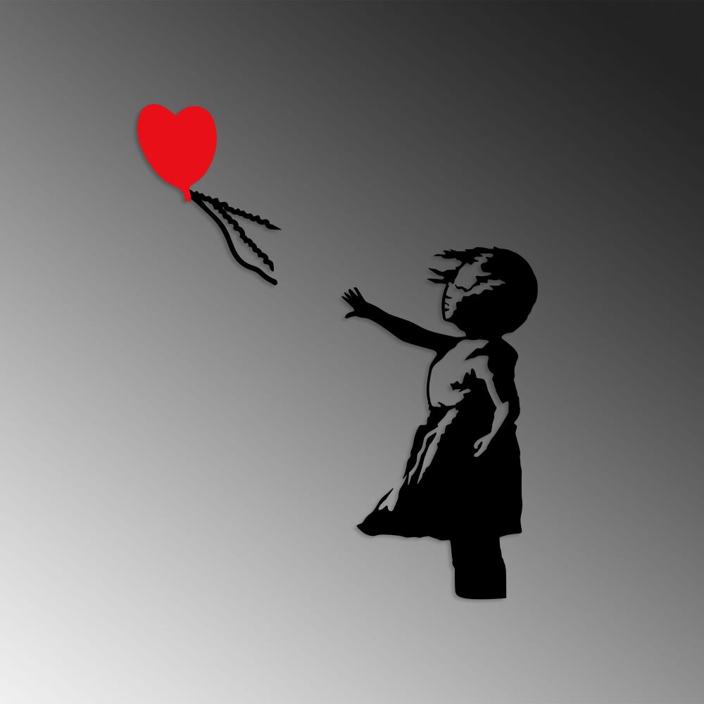 Banksy - 13 crno-crveni dekorativni metalni zidni ukras - izložbeni artikl (oštećenja ambalaža) slika 5