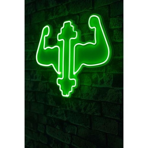 Wallity Ukrasna plastična LED rasvjeta, Gym Dumbbells WorkOut - Green slika 1