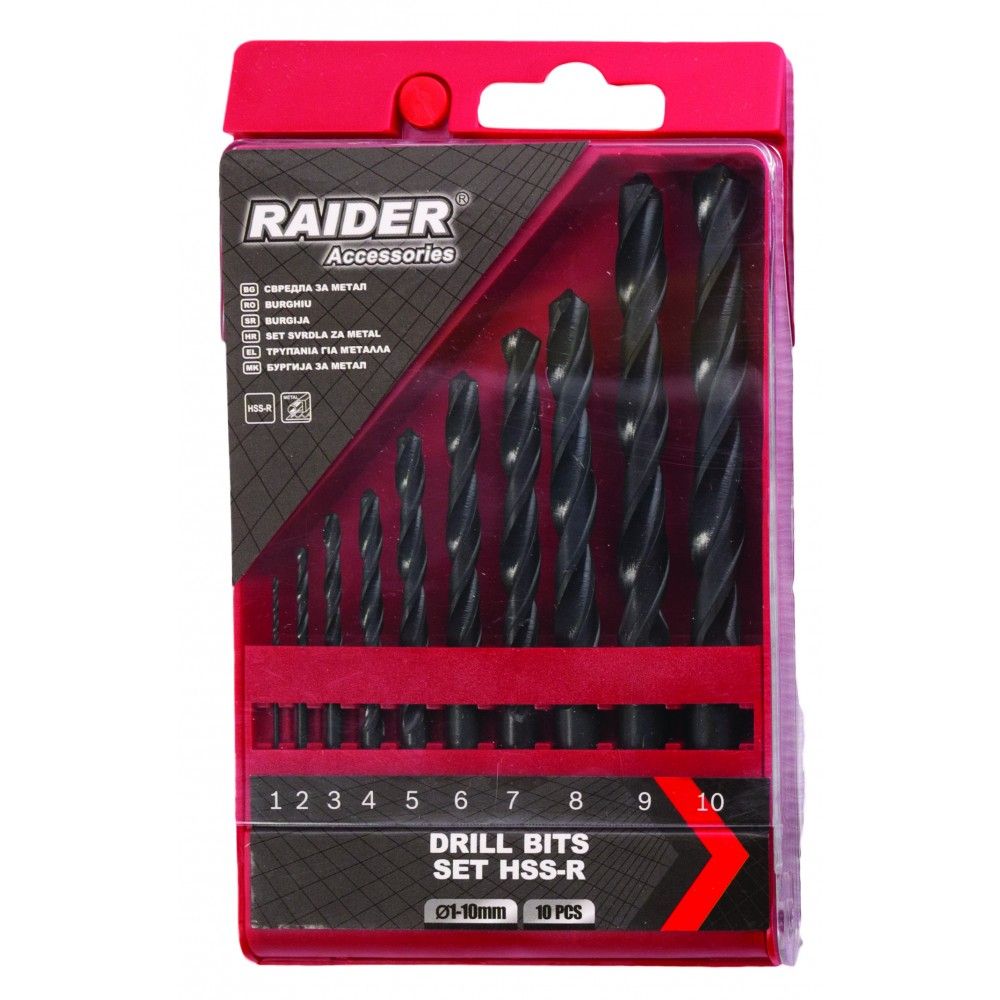 RAIDER Burgije za metal HSS-R, Ø 1 - 10 mm - Set 10 kom.  slika 1