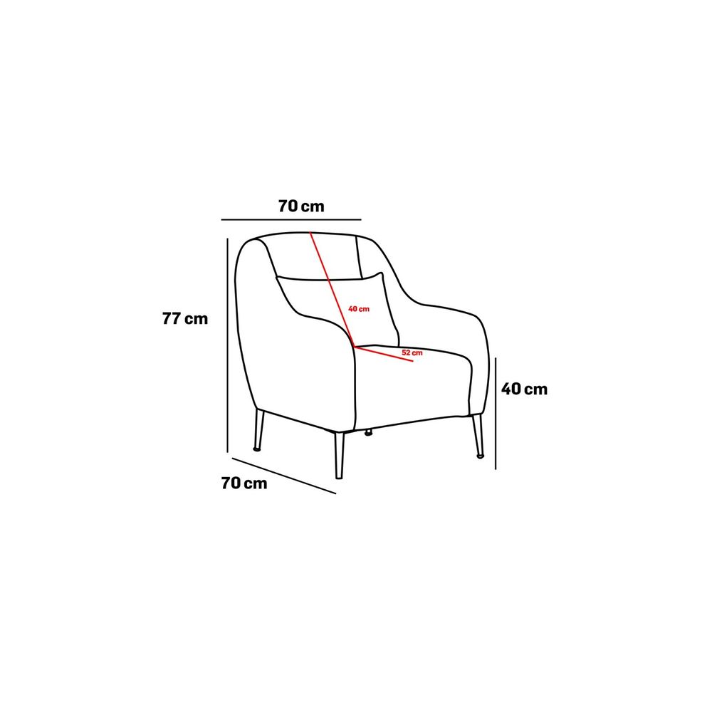 Simena - Siva GreyGold Sofa za Jednu Osobu slika 7