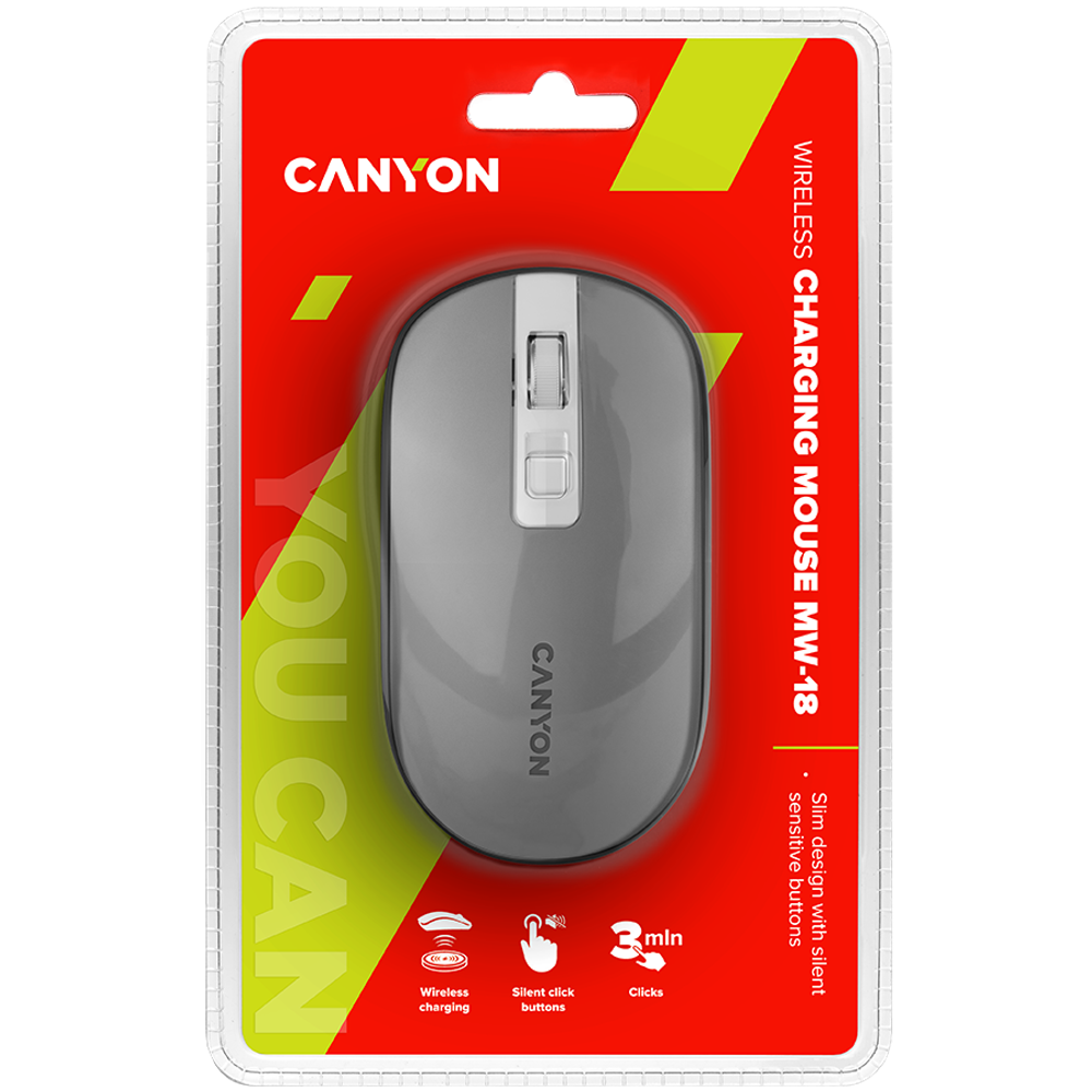 CANYON MW-18 Bežični Punjivi Miš sa Pixart Senzorom i Tihim Prekidačima slika 5