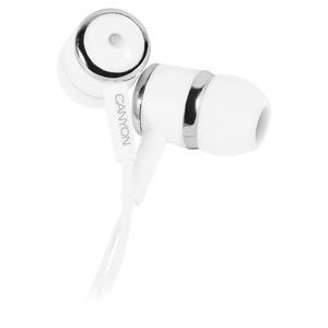 Canyon EPM- 01 Stereo earphones with microphone, White, cable length 1.2m, 23*9*10.5mm,0.013kg