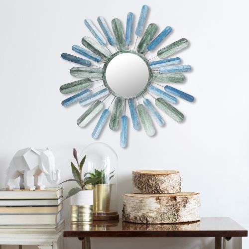 Wallity Metalna zidna dekoracija, Metal Art Mirror Sun slika 2