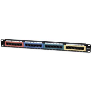 Intellinet INT Cat6 Color-Coded Patch Panel, 24-Port, 19'', UTP, 1U 513692