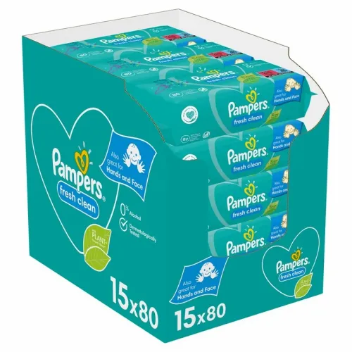 Pampers vlažne maramice fresh clean 15X80 XXL slika 1