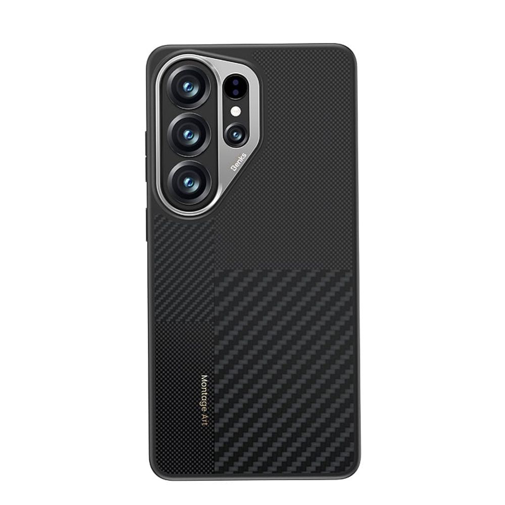 Benks Montage Magnetic Armor Pro Kevlar maska ​​s metalnim okvirom za Samsung Galaxy S26 Ultra crna slika 3