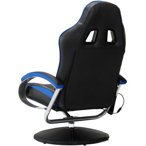 Masažna stolica s osloncem od umjetne kože plava slika 22