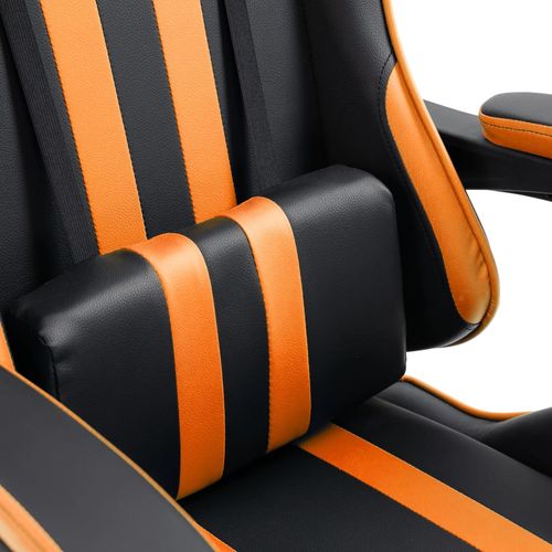 Igraća stolica od umjetne kože s osloncem za noge narančasta slika 21
