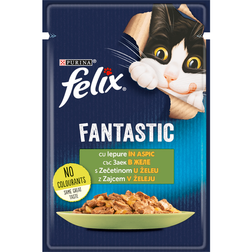 FELIX Fantastic, potpuna hrana za kućne ljubimce, za odrasle mačke, mokra hrana sa zečetinom u želeu, 85g slika 1