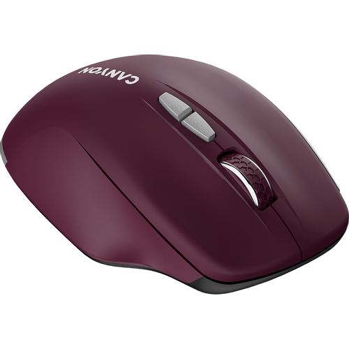 CANYON MW-21, 2.4 GHz Wireless mouse ,with 7 buttons, DPI 800/1200/1600, Battery: AAA*2pcs,Burgundy Red,72*117*41mm, 0.075kg slika 5