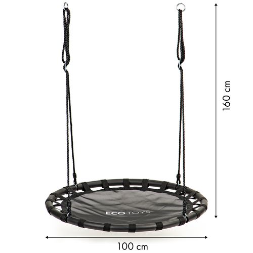 Ljuljačka gnijezdo za djecu crna 100 cm slika 5